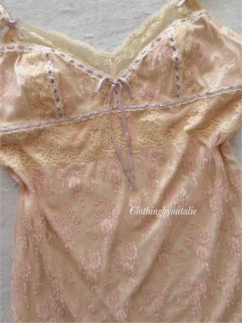 Pink Fairy Lace Nylon Slip Size S/ small M