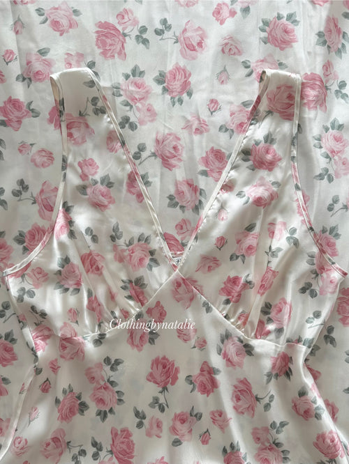 Betkertex Floral Satin Maxi Dress Size M