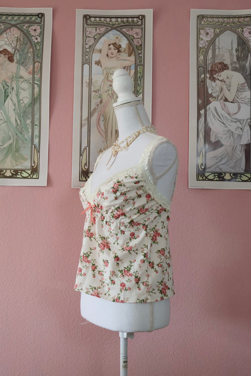 Sophia Top White Floral (Custom Made)