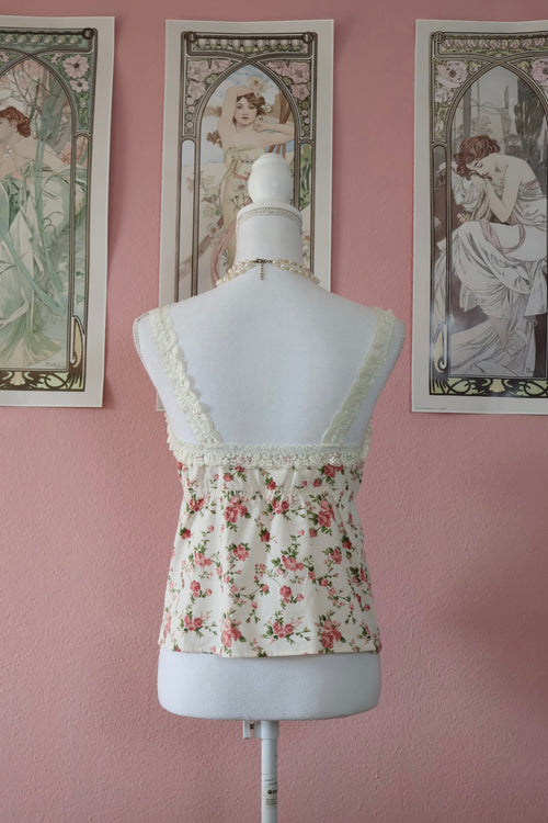 Sophia Top White Floral (Custom Made)