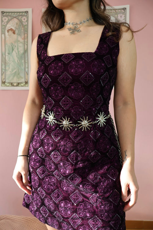 Whimsical Purple Velvet Dress (Made to order)