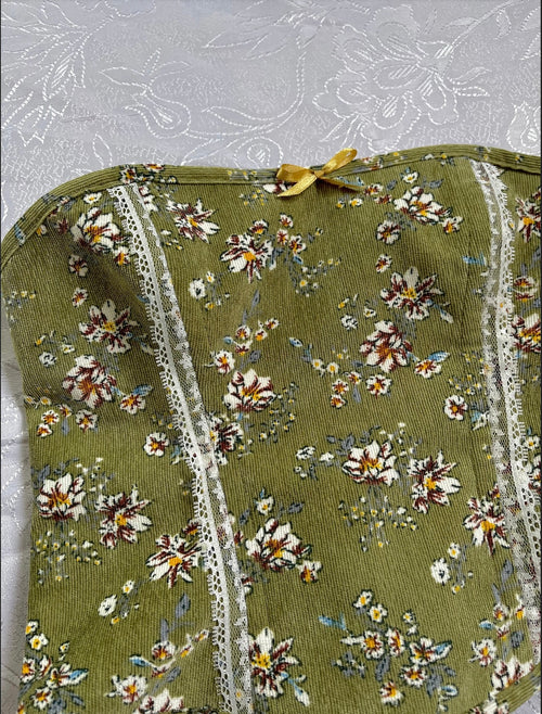 Green Floral Dress Set (Custom - XS/S/M)