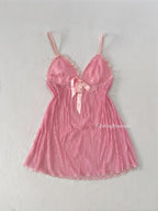 Coquette Pink Chiffon Babydoll (M)