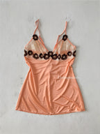 Orange Nylon Slip Dress (S)
