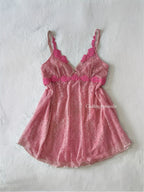 Pink Floral Lace Babydoll (M/L)