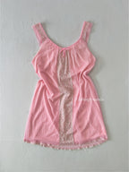 Vintage Pink Chiffon Nightgown (S/M)