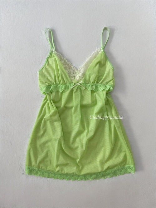 Coquette Green Mesh Mini Dress (S)