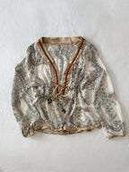 Boho Chiffon Velvet Blouse (M)