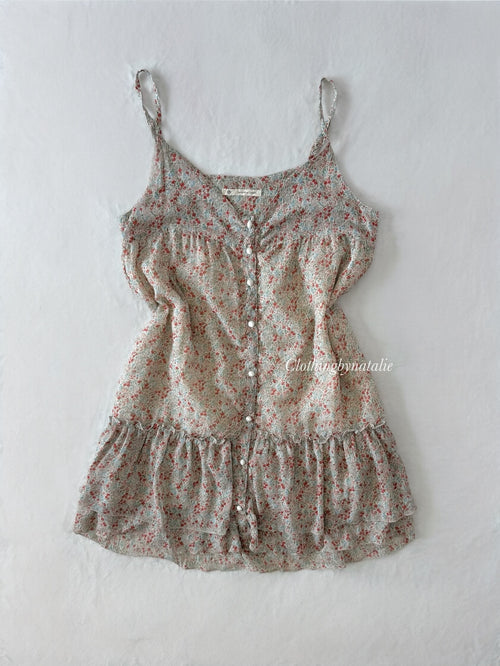 Japanese Grey Floral Babydoll (M)