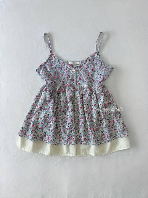 Japanese Blue Mini Floral Babydoll (S/M)