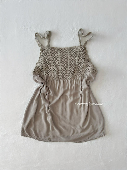 Green Knit Chiffon Cami (S)