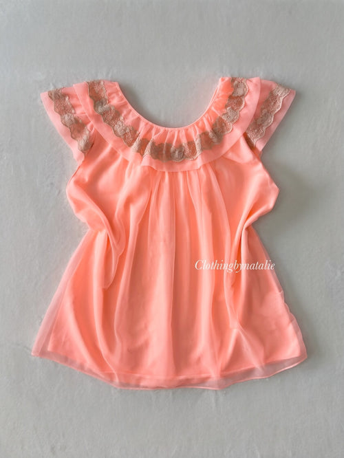 Coquette Orange Chiffon Short Babydoll size S