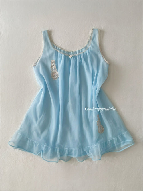 Baby Blue Chiffon Babydoll size M