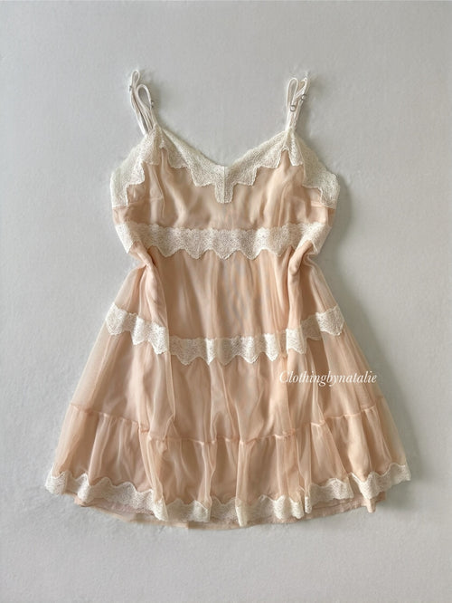 VS Double Layer Nude Chiffon Babydoll size S
