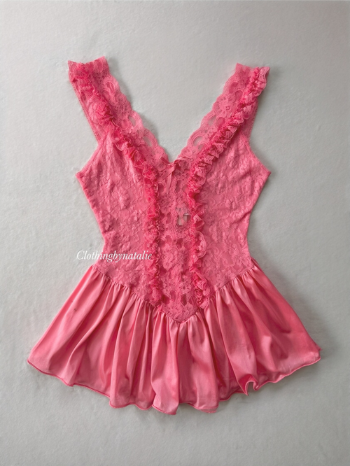 Alana Gale Pink Nylon Babydoll Size S
