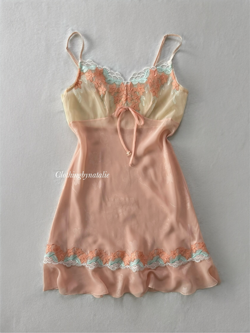 Coquette Orange Chiffon Slip Size S