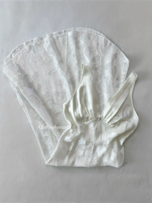 Lucie Ann II White Brocade Slip Size S