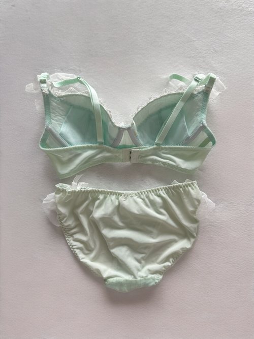 Japanese Green Chiffon Lingerie Set Size 70B