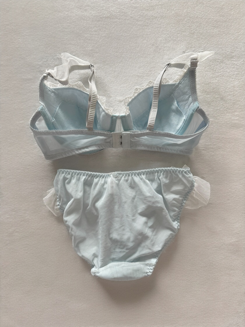 Japanese Blue Chiffon Lingerie Set Size 70C