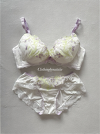 Japanese White Floral Lingerie Set Size 80C