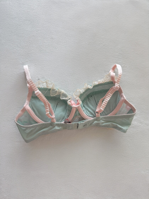 Fairy Green Floral Chiffon Bra Size 80A