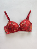 Fairy Red Floral Lace Bra Size 70C