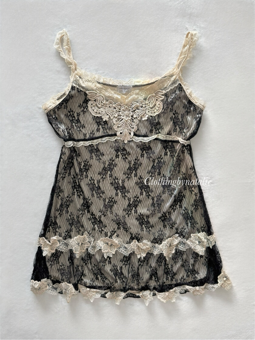 Y2K Fairy Black Lace Cami Size S
