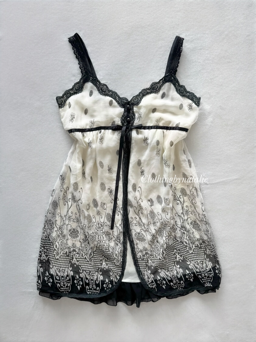 Fairy Black White Chiffon Babydoll Size M