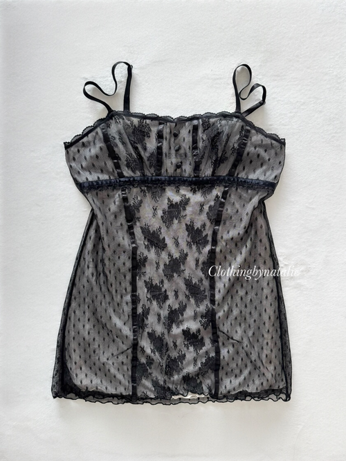 Black Lace Mini Dress Size S