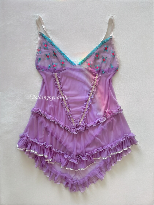 Sexy Lila Mesh Tutu Babydoll Size M