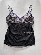 Brocade Black Satin Cami Size S