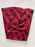 Gingham Red Satin Maxi Dress Size S