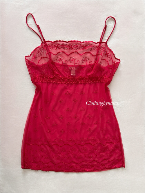 Victoria’s Secret Red Lace Mini Dress Size M