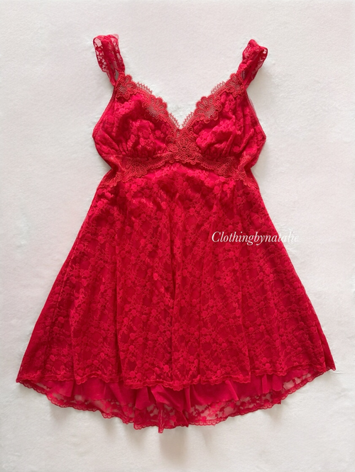 Fairy Red Lace Babydoll Size S/M