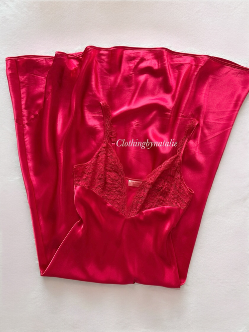 Victoria’s Secret Red Satin Maxi Dress Size M