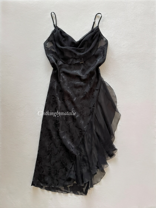 Victoria’s Secret Black Brocade Chiffon Slip Size S