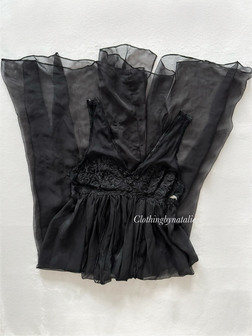 Victoria’s Secret Black Chiffon Slip Size M