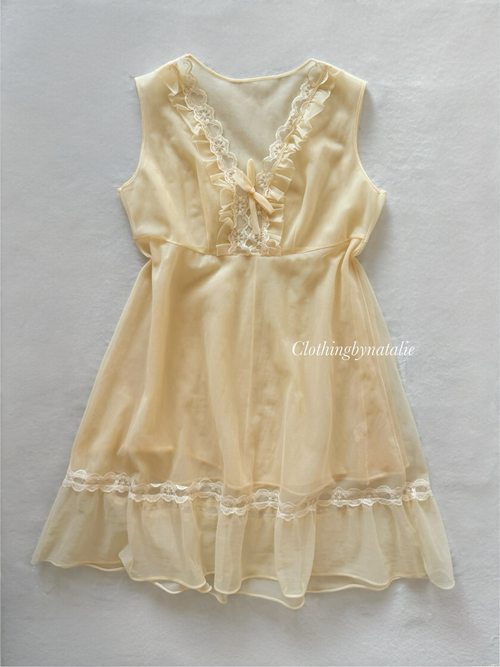 Sheer Nylon Chiffon Babydoll Size S/M