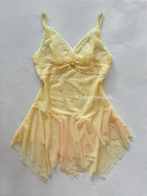 Fairy Yellow Mesh Babydoll Size S