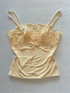 Floral Yellow Nylon Cami Size S