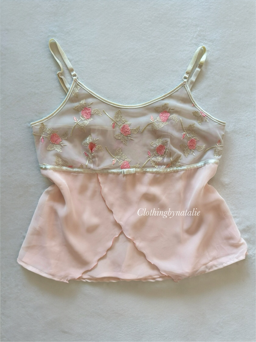 Floral Sheer Chiffon Cami Size S