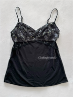 Black Nylon Lace Cami Size S