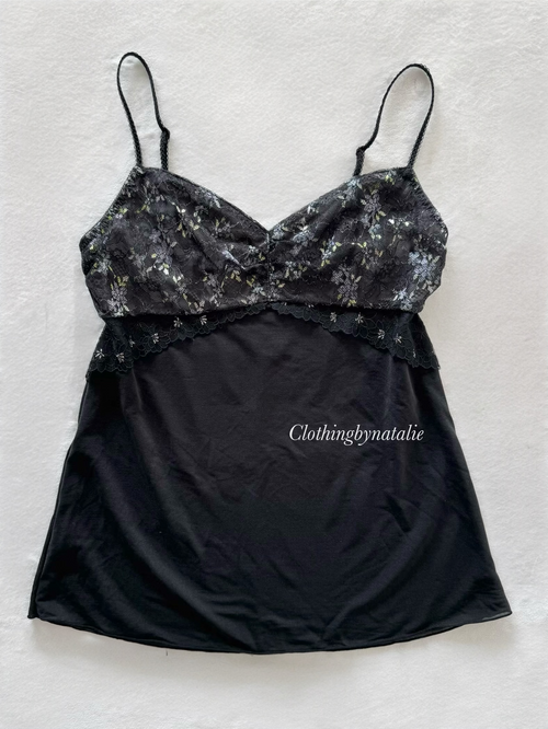 Black Nylon Lace Cami Size S