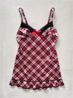 Gingham Satin Mini Dress Size S
