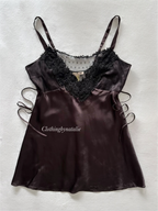 Flora Nikrooz Brown Satin Babydoll Size L