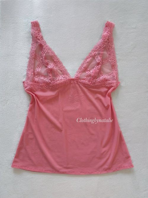 Sheer Pink Mesh Top Size S
