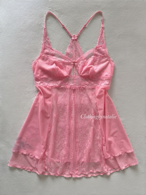 Soft Pink Mesh Babydoll Size S/M