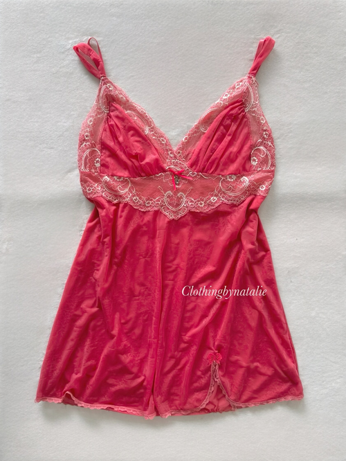 Coquette Pink Mesh Babydoll Size M