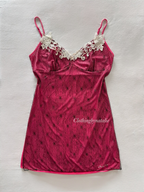 Hot Pink Nylon Lace Slip Size S