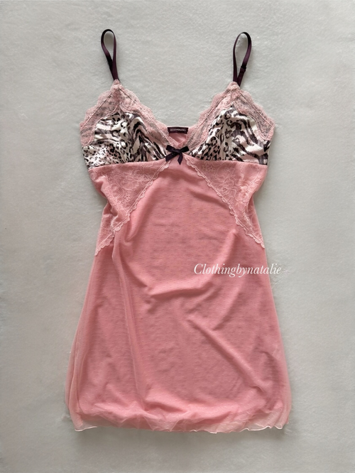 Leopard Pink Mesh Slip Size S